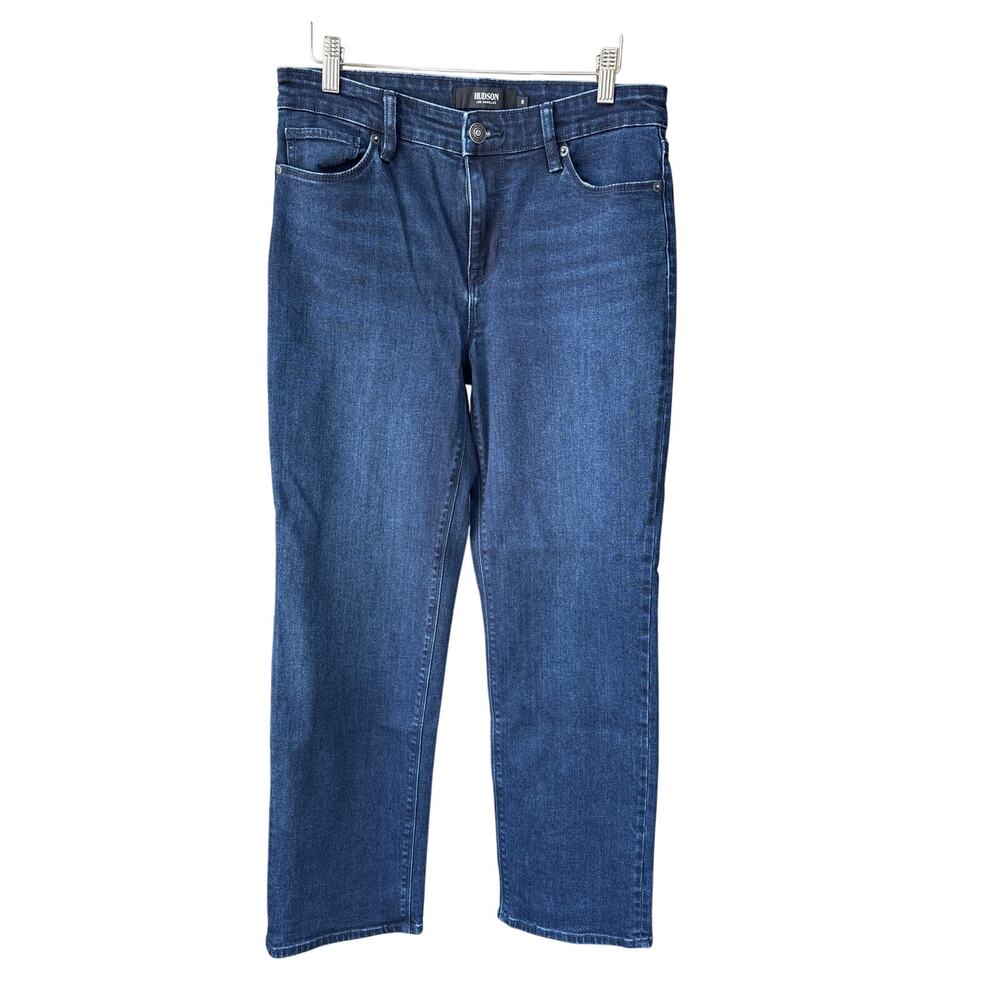 Hudson Jeans Womens Size 8 Tall Dark Wash Straight Leg Stretch Denim Blue Jeans